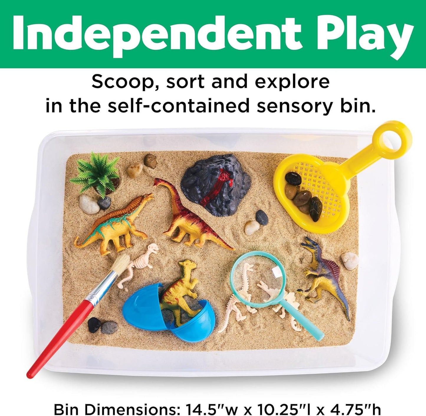 Creativity for Kids Sensory Bin: Dinosaur Dig - Toddler Sensory Toys, Sensory Bin Filler and Toddler Activities for Boys and Girls, Dinosaur Toys for Kids Ages 3-5+