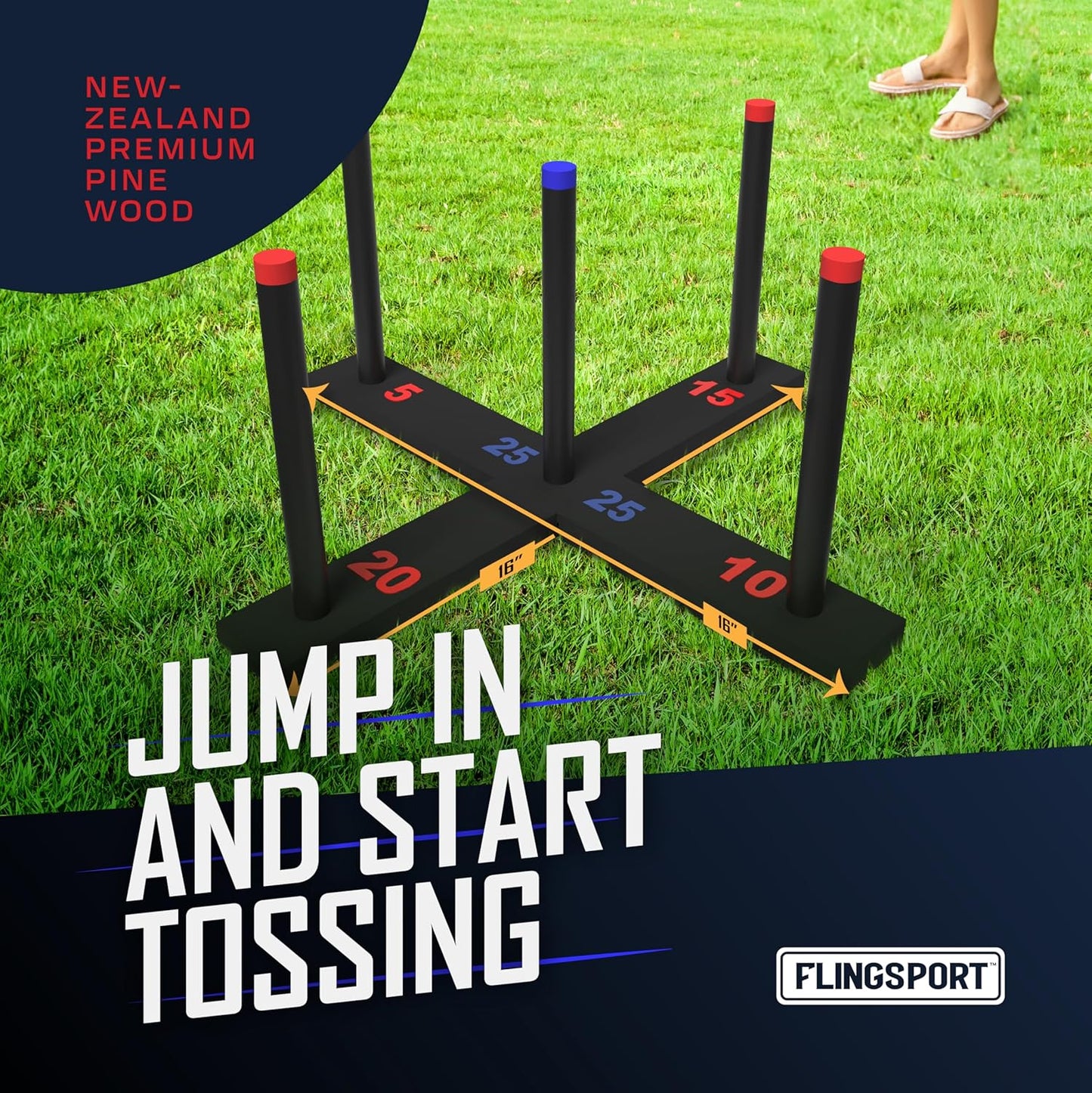 Ring Toss Game, Incl. 6 Rings, Case, Easter Gifts for Kids, Outdoor Yard Games for Kids Adults & Family, Backyard Party Activities, Gifts for Teens, Boys & Girls Ages 8-12+ Years Old