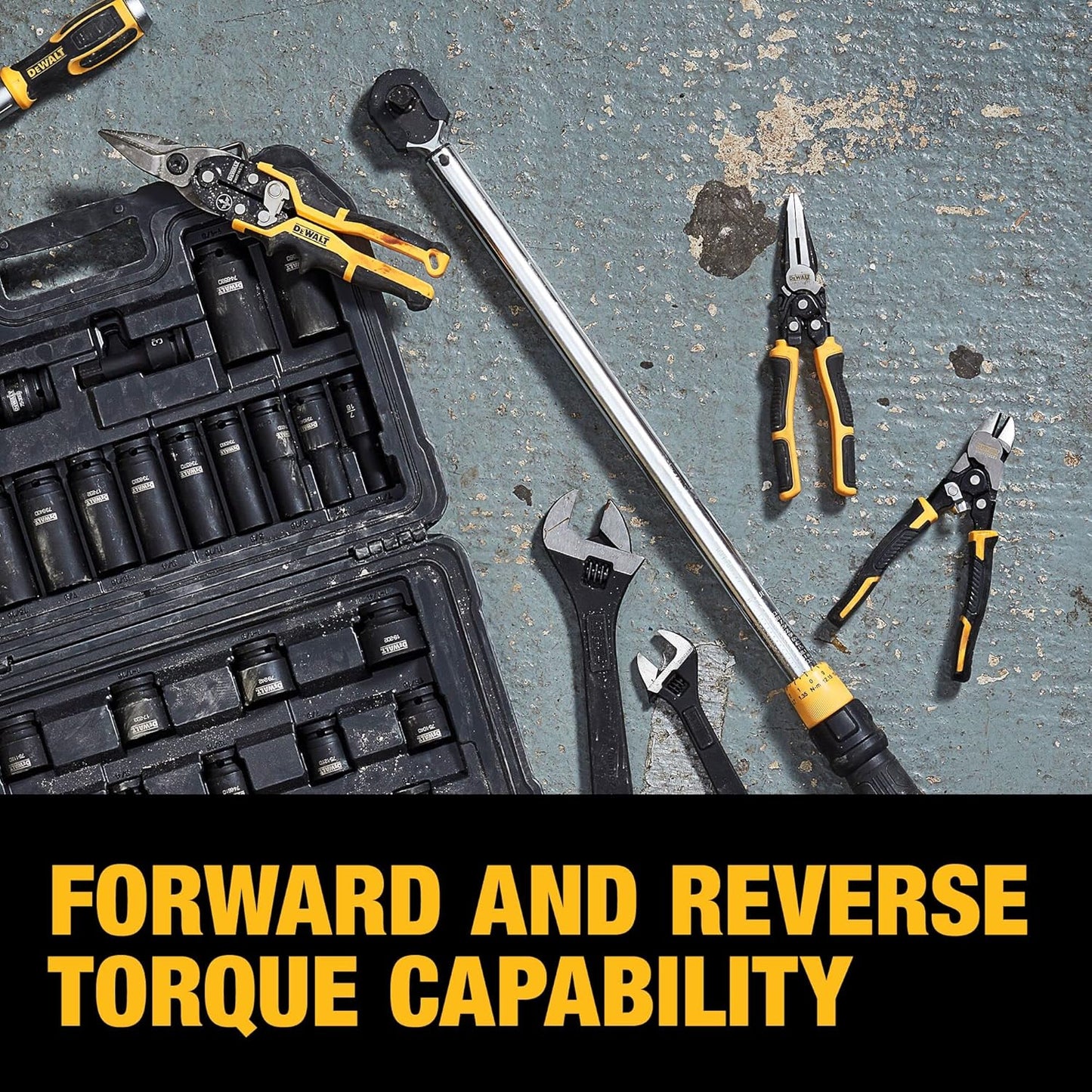 DEWALT Torque Wrench Tool Set, Tire Change Kit, 50-250 FT-LB, 12 Piece with Storage Case (DWMT45012)