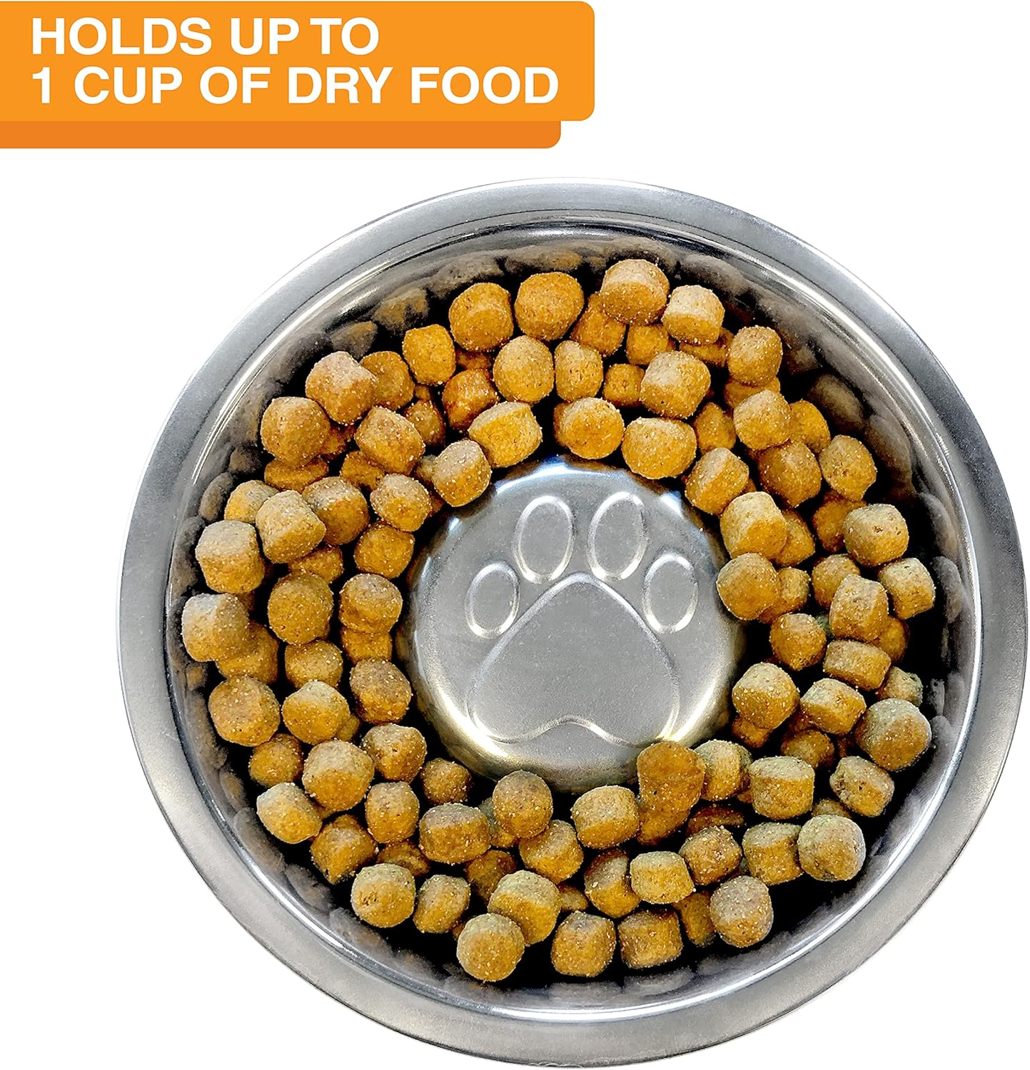Neater Feeder Deluxe Mess Proof Dog Bowls Elevated for Medium Sized Breeds – Made in USA – No Spill Raised Slow Feeder Elevated Dog Bowl Stand, Stainless Steel Food and Water Bowl Set, Grey