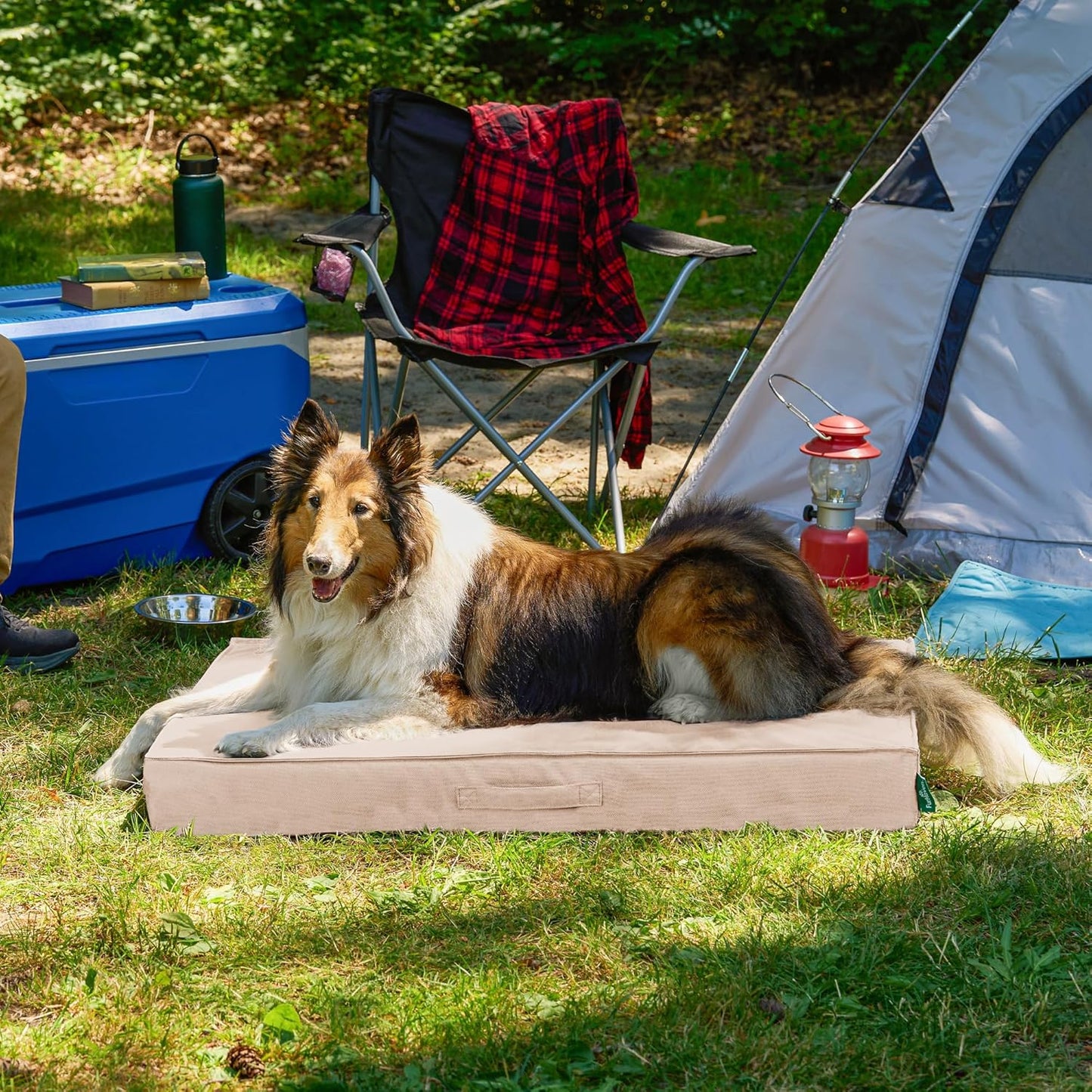 FurHaven Premium Indoor/Outdoor Cooling Gel-Top Deluxe Orthopedic Mattress, Biscuit, Jumbo
