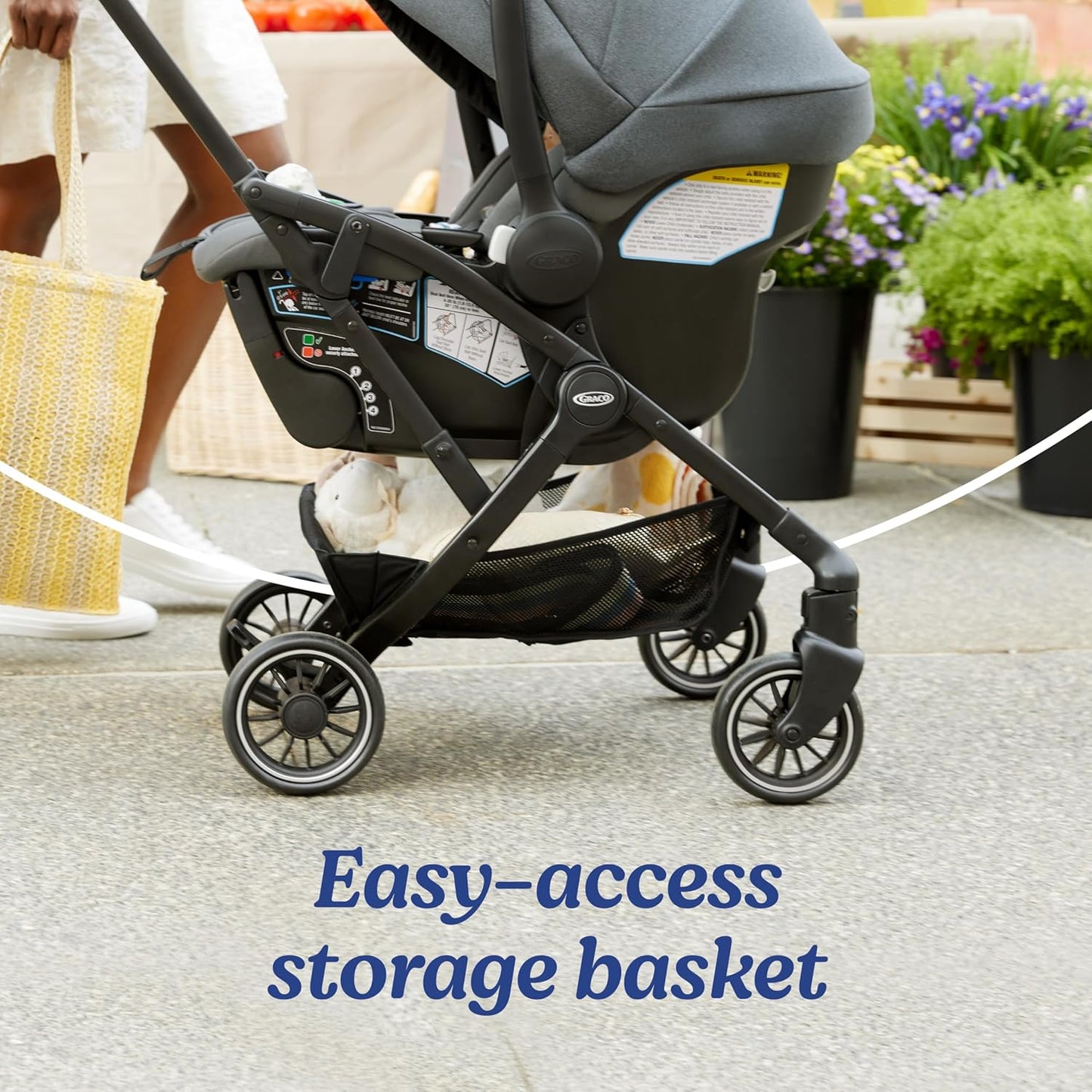 Graco Gomax Next Gen Travel System, Car Seat Stroller Combo, Rear Facing Infant Car Seat, Compact Stroller for Travel