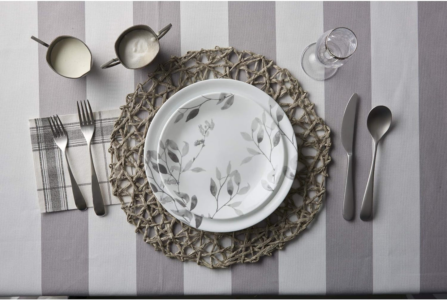 Corelle Boutique Misty Leaves 12-Piece Dinnerware Set, Service for 4