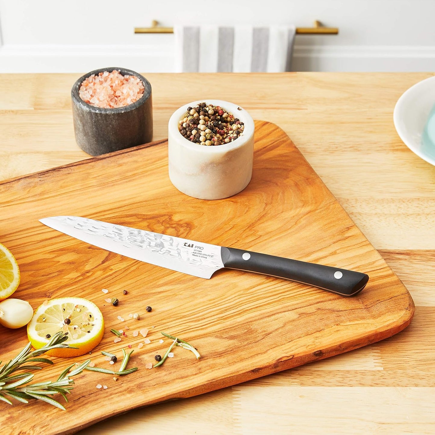 Kai PRO 6" Utility Knife, Hand Sharpened Japanese Kitchen Knife, Japanese AUS6M Stainless Steel Blade, Full-Tang POM Handle, NSF Certified, Precision and Sharpness for Professional and Home Chefs