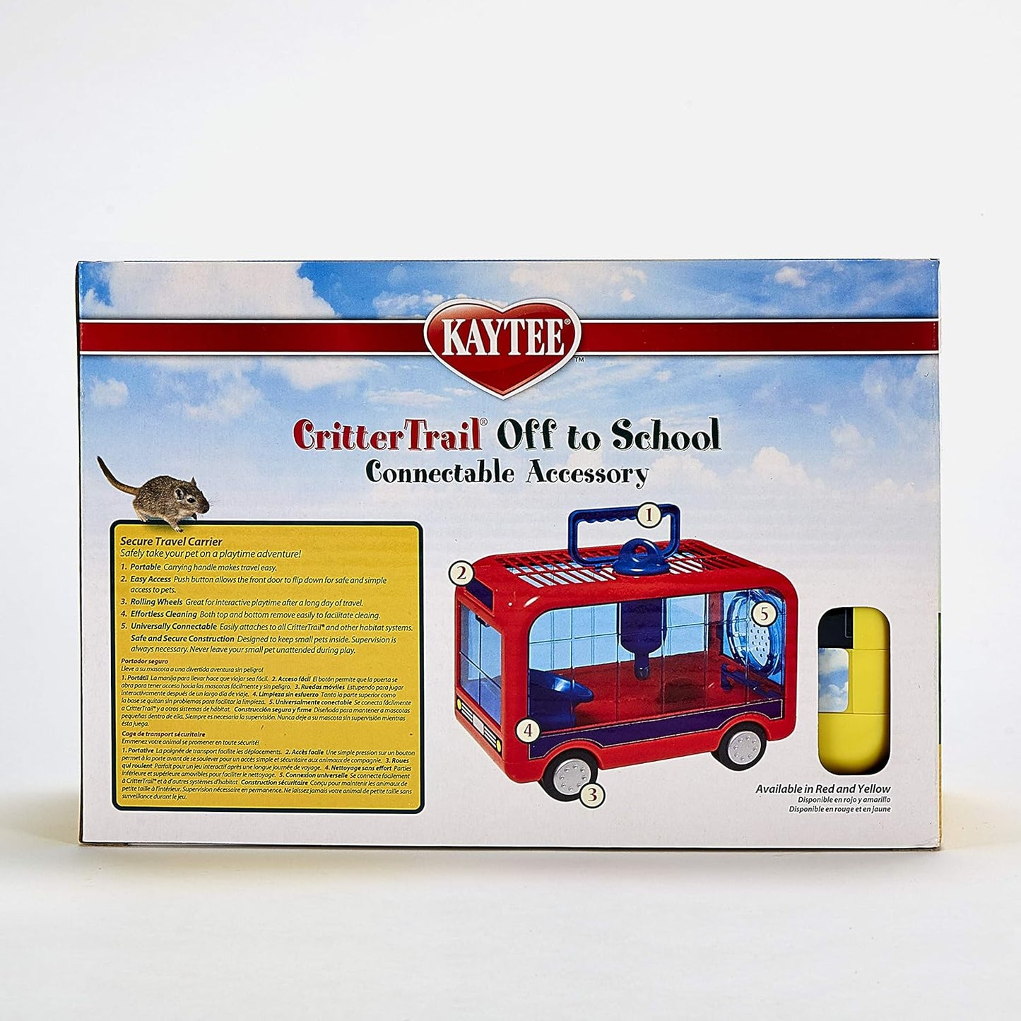 Kaytee CritterTrail Off To School Travel Carrier for Pet Hamsters, Gerbils, or Mice