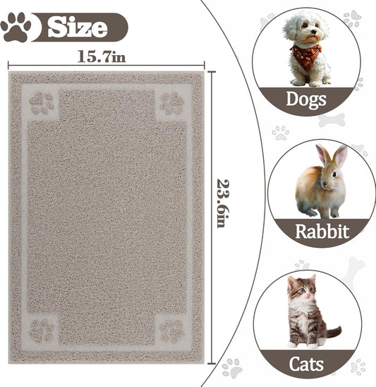 Darkyazi Pet Feeding Mat Large for Dogs and Cats,24"×16" Flexible and Easy to Clean Feeding Mat,Best for Non Slip Waterproof Feeding Mat. (Gray Sand)