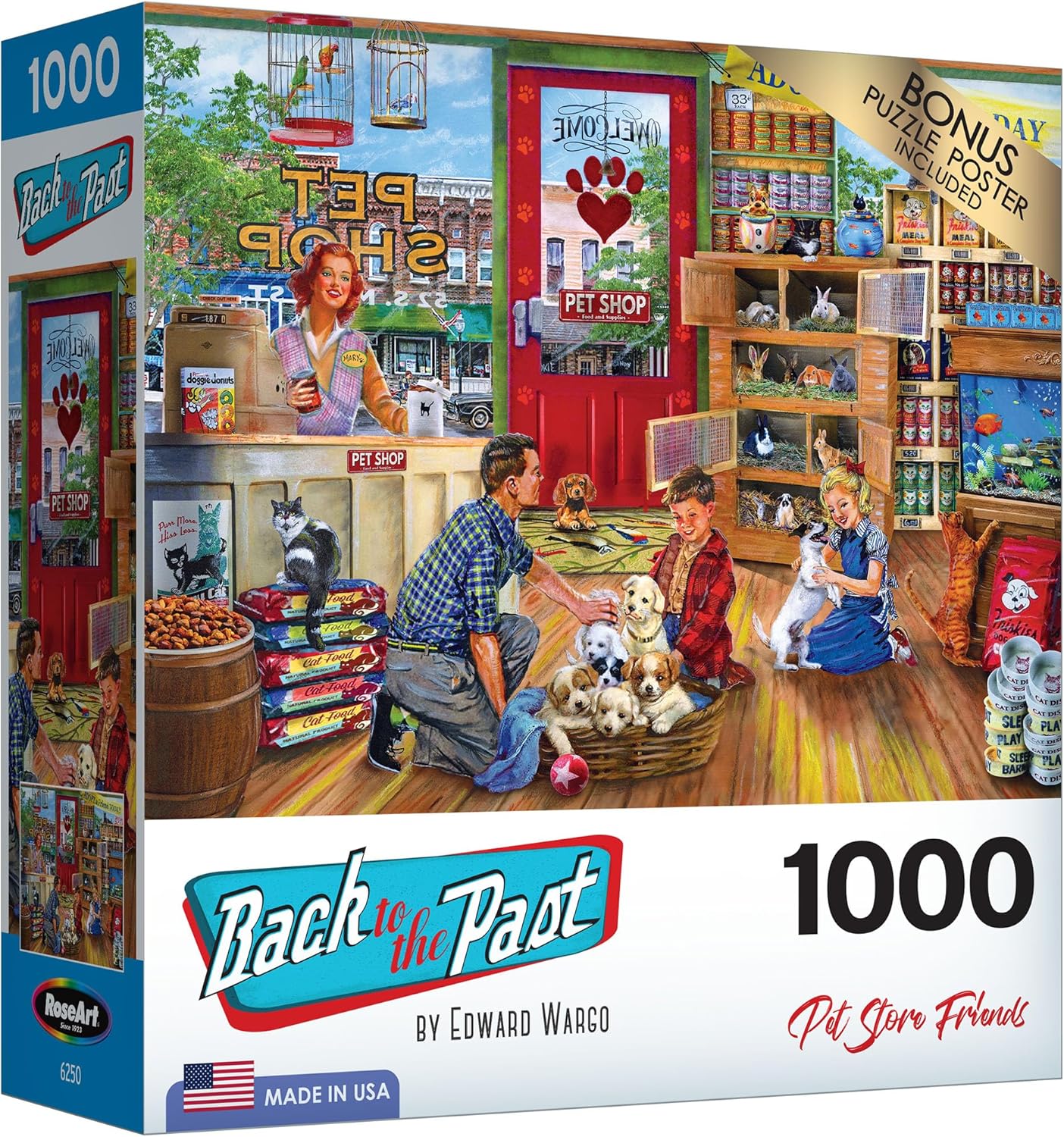 RoseArt - Back to The Past - Pet Store Friends - 1000 Piece Jigsaw Puzzle for Adults