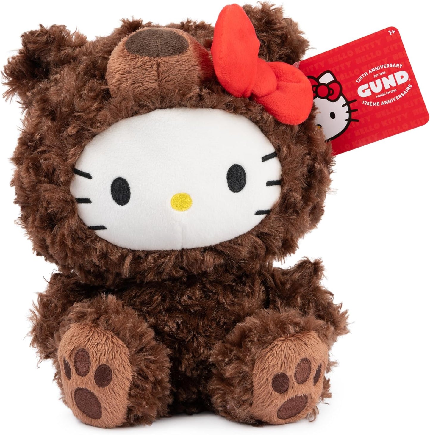 GUND Sanrio Hello Kitty Philbin Teddy Bear Plush Toy, Premium Stuffed Animal for Ages 1 and Up, Brown, 10”