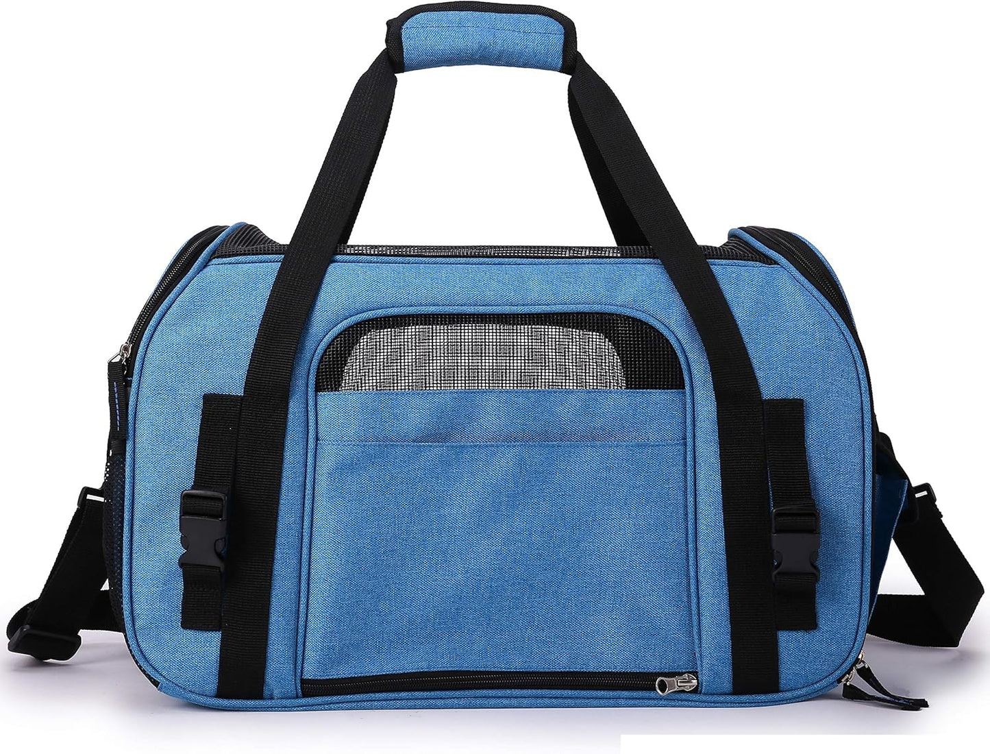 EliteField Soft Sided Pet Carrier (3 Year Warranty, Airline Approved), Multiple Sizes and Colors Available (17" L x 9" W x 12" H, Sapphire Blue)