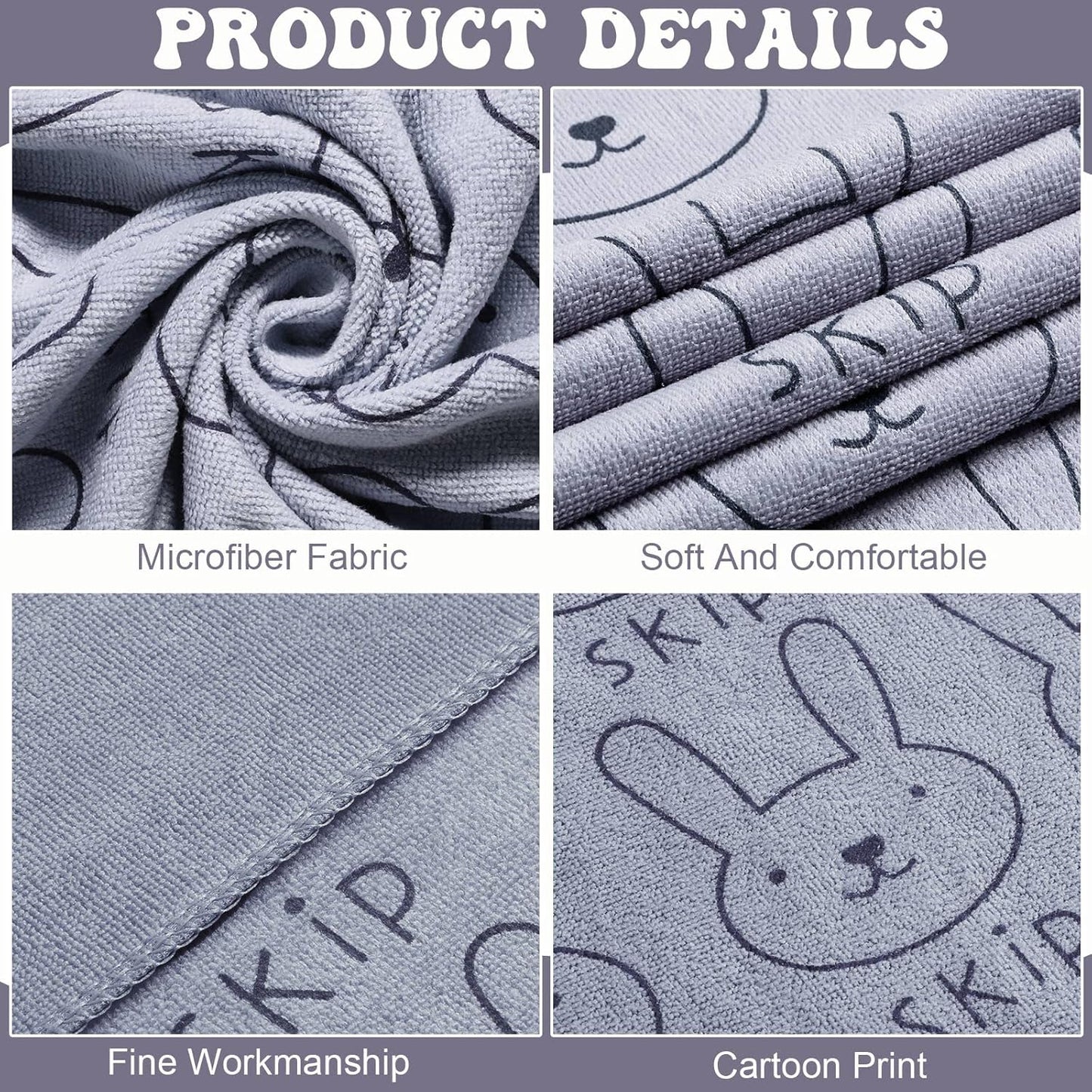 Peryiter 8 Pcs Dog Drying Towels Bulk 55'' x 28'' Pet Grooming Absorbent Microfiber Dog Bath Towels Quick Drying Puppy Bathing Towel for Small Medium Large Cats Pets Bathing Grooming(Grey)