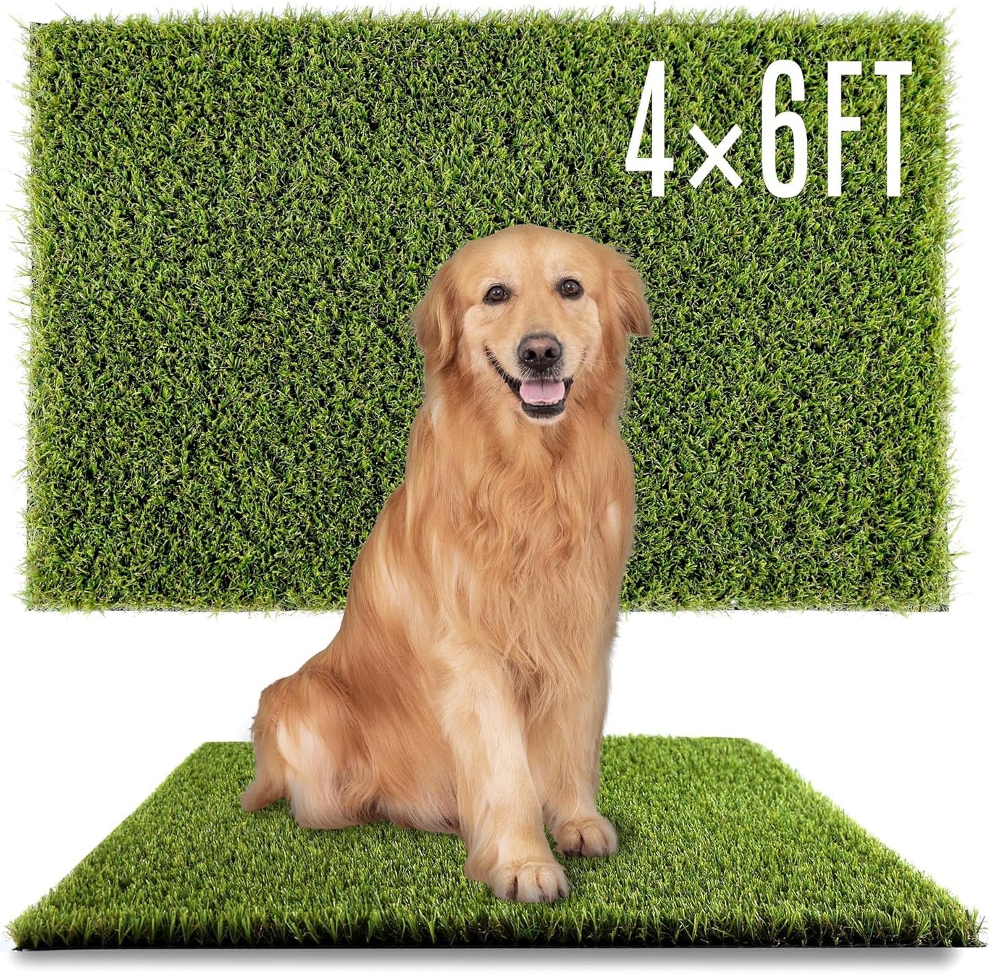SUNTURF Dog Grass Pads 4 x 6 FT, 0.8 Inch High Pile Artificial Grass Pads for Dogs Potty, Fake Grass Rug Indoor Outdoor Lawn Landscape for Garden Turf Mat for Dogs Training