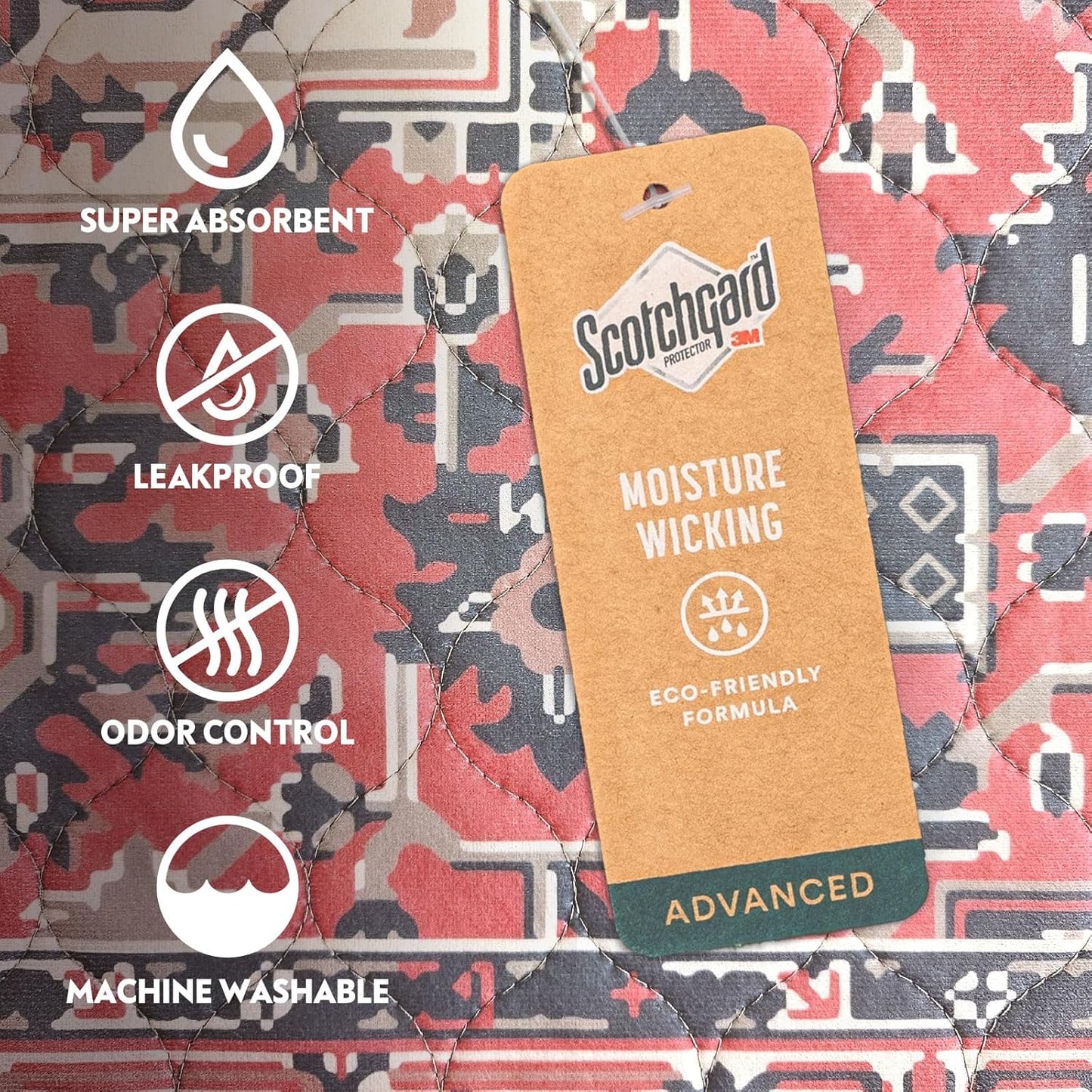 Paw Inspired Designer Print Dog Pads (2 Pack) | Premium Washable Pee Pads | Reusable Puppy Pads for Potty Training, Whelping, Waterproof Mat | Leakproof, Non-Slip Liner (Persian Style, 36" x 36" Size)