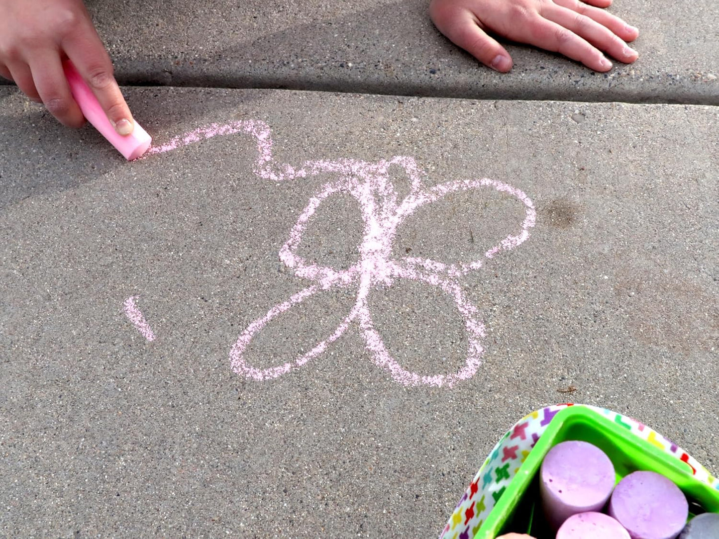 Kid Made Modern Non Toxic Sidewalk Chalk Bucket (24 Count) - Washable Colored Chalk Bulk Set for Kids and Toddlers Outdoor Games