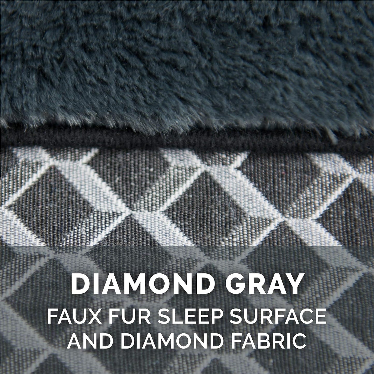 Furhaven Comfy Couch Plush & Décor Sofa-Style Egg Crate Orthopedic Foam Dog Bed - Diamond Gray, Small