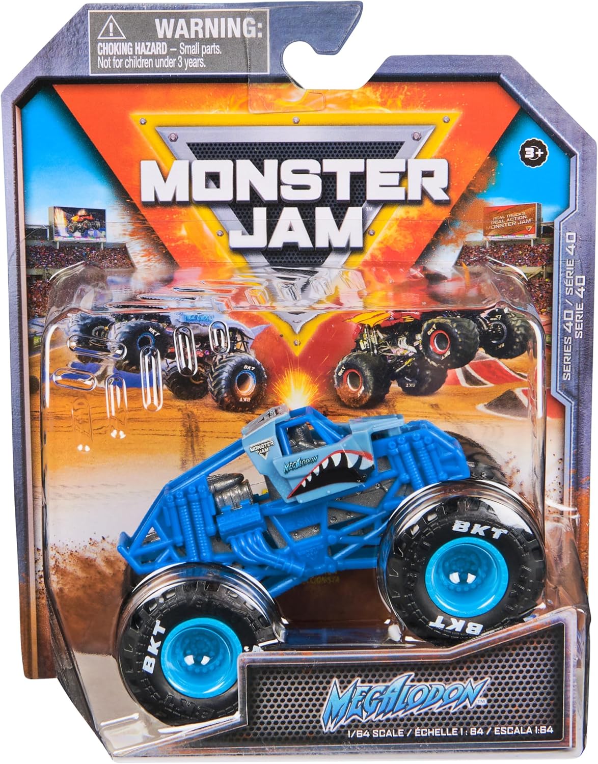 Monster Jam, Official Megalodon Monster Truck, Die-Cast Vehicle, 1:64 Scale, Kids Toys for Boys Ages 3 and up
