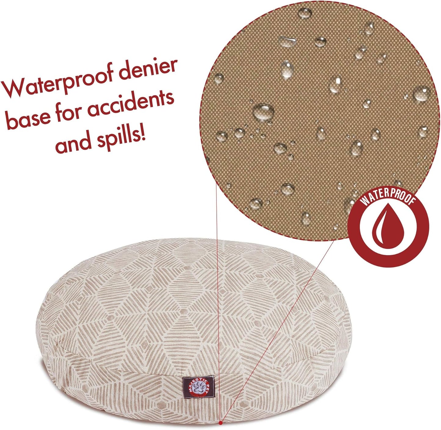 Majestic Pet Charlie Beige Metallic Medium Round Pet Bed