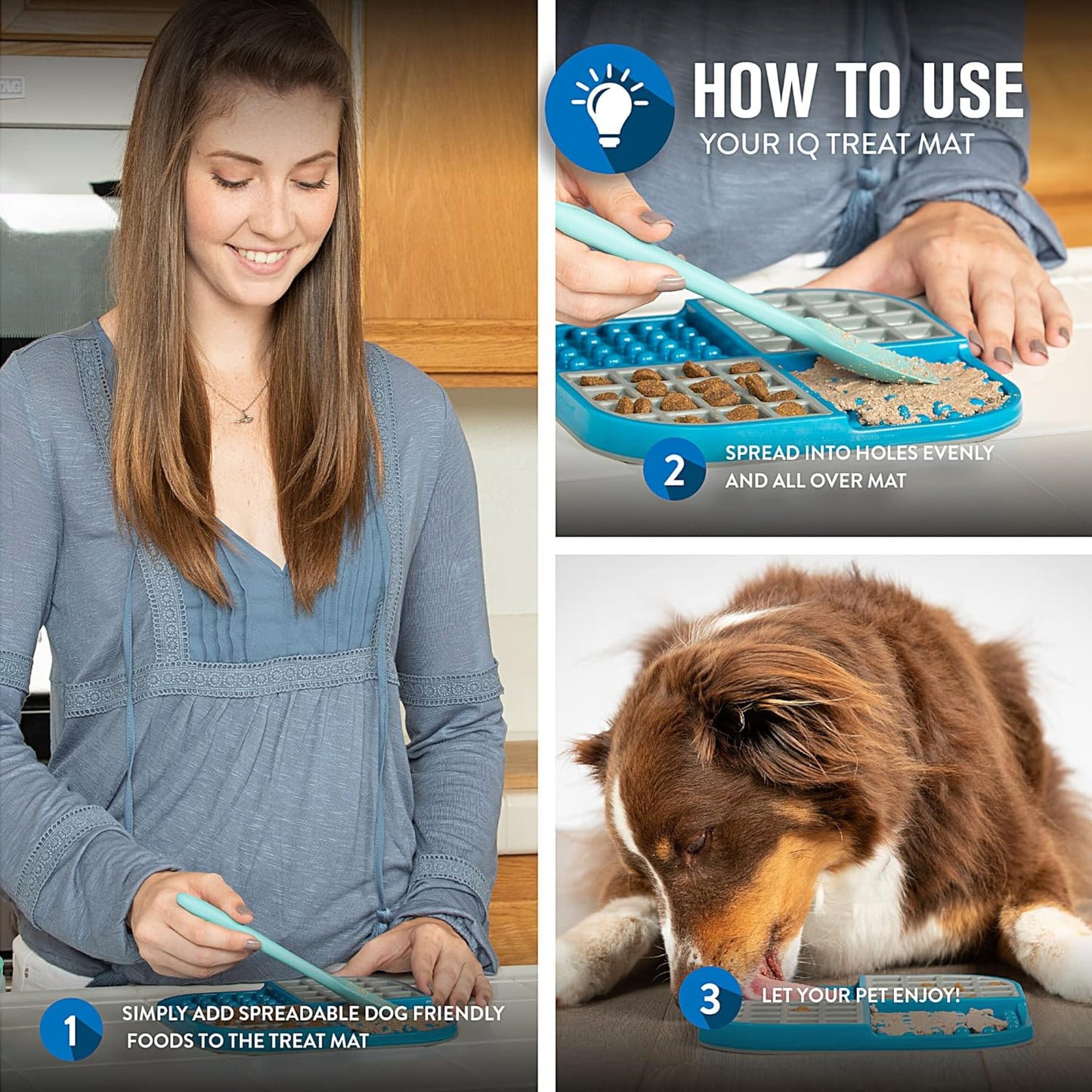 Hyper Pet IQ Treat Lick Mat for Dogs & Cats | Dog & Cat Slow Feeder & Enrichment Toy | Made in USA