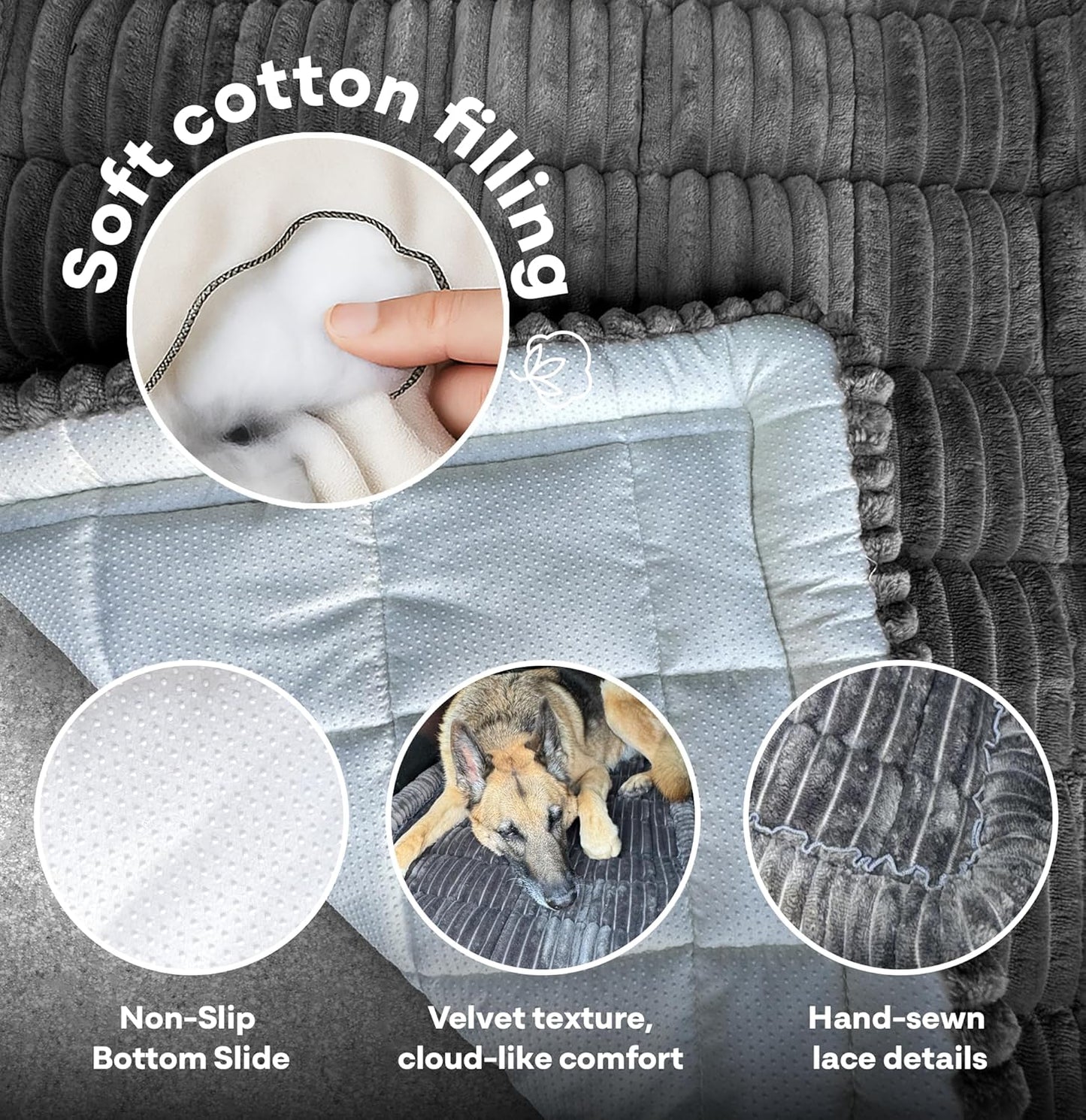 APetsPlanet Dog Bed for Car Back Seat Extender - Non-Slip Backseat Cushion for Dogs - Travel Plush Pet Mat Topper for Cars, Trucks, SUVs - Machine Washable Pad Blanket - Black, 54" x 24.8"