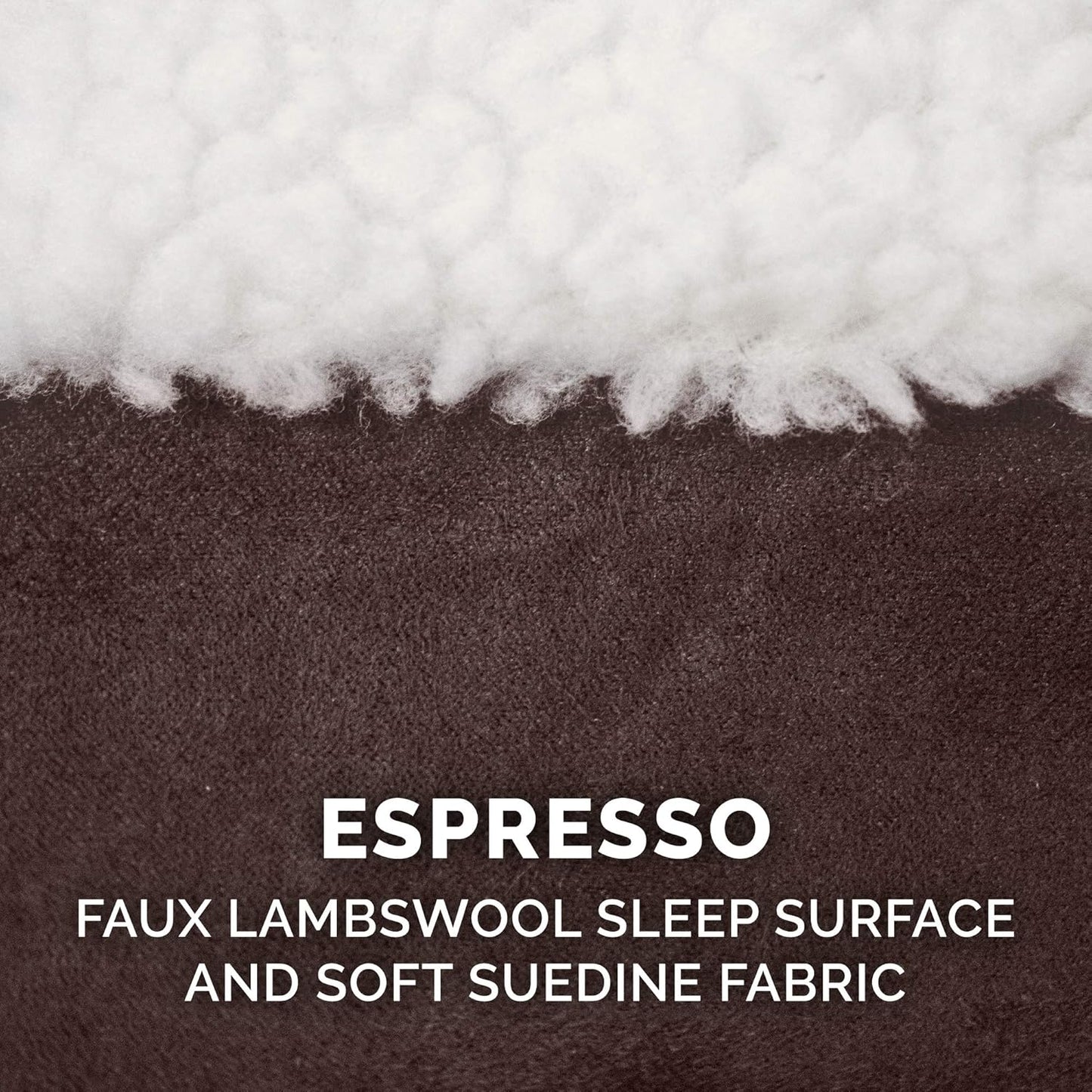 Furhaven Orthopedic Dog Bed for Small Dogs w/ Removable Washable Cover, For Dogs Up to 12 lbs - Sherpa & Suede Oval Lounger - Espresso, Small
