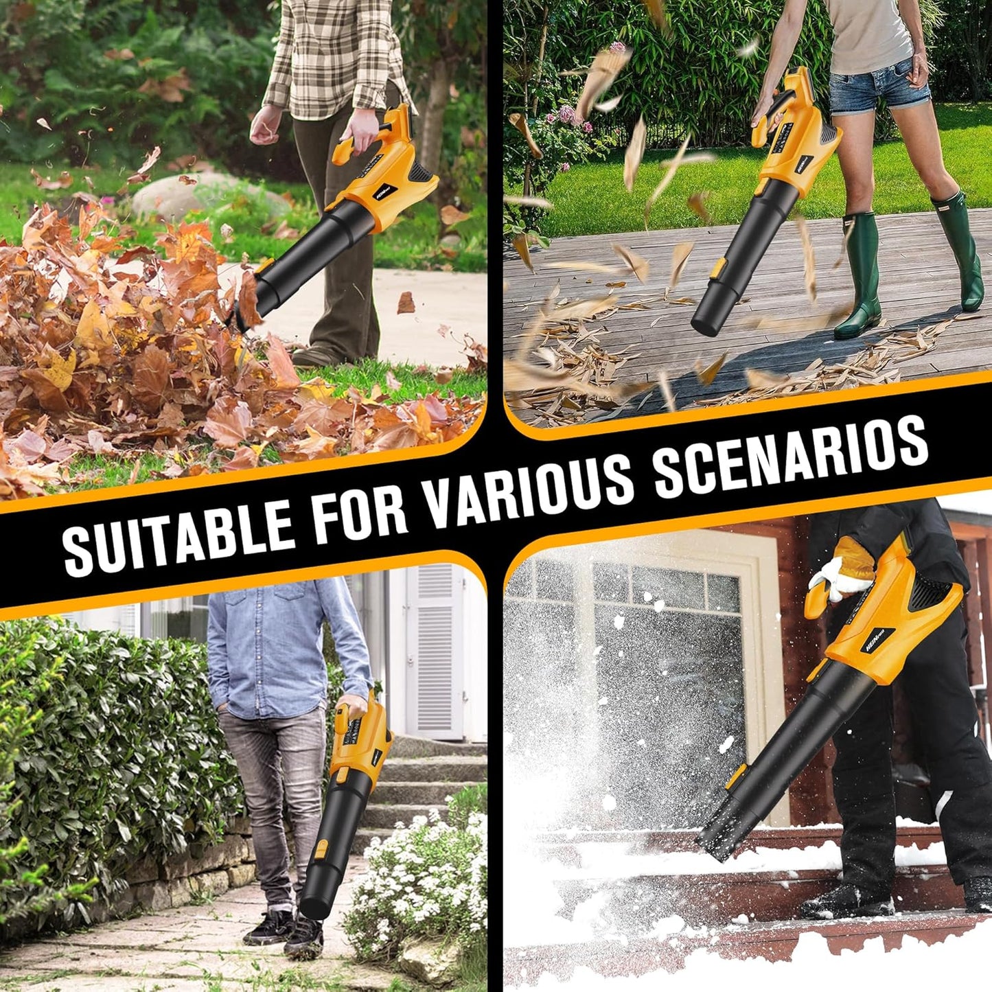 Cordless Leaf Blower Compatible with Dewalt 20V Max Battery, 500CFM/150MPH Electric Leaf Blower Cordless, 5 Speed Modes, Battery Powered Blowers for Lawn Care, Yard (Tool Only)