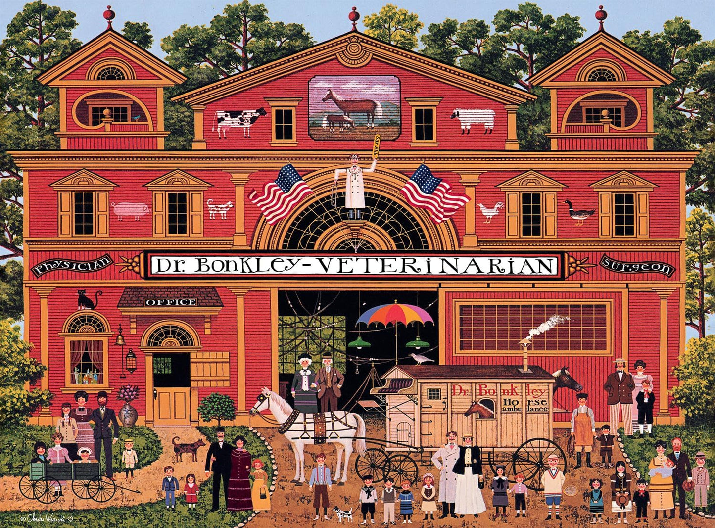 Buffalo Games – 1000 Piece Jigsaw Puzzle - Dr. Bonkley's Family - Charles Wysocki Colorful Puzzle for Adults – Precision-Cut Pieces, Beautiful Artwork, and Hours of Relaxing Fun