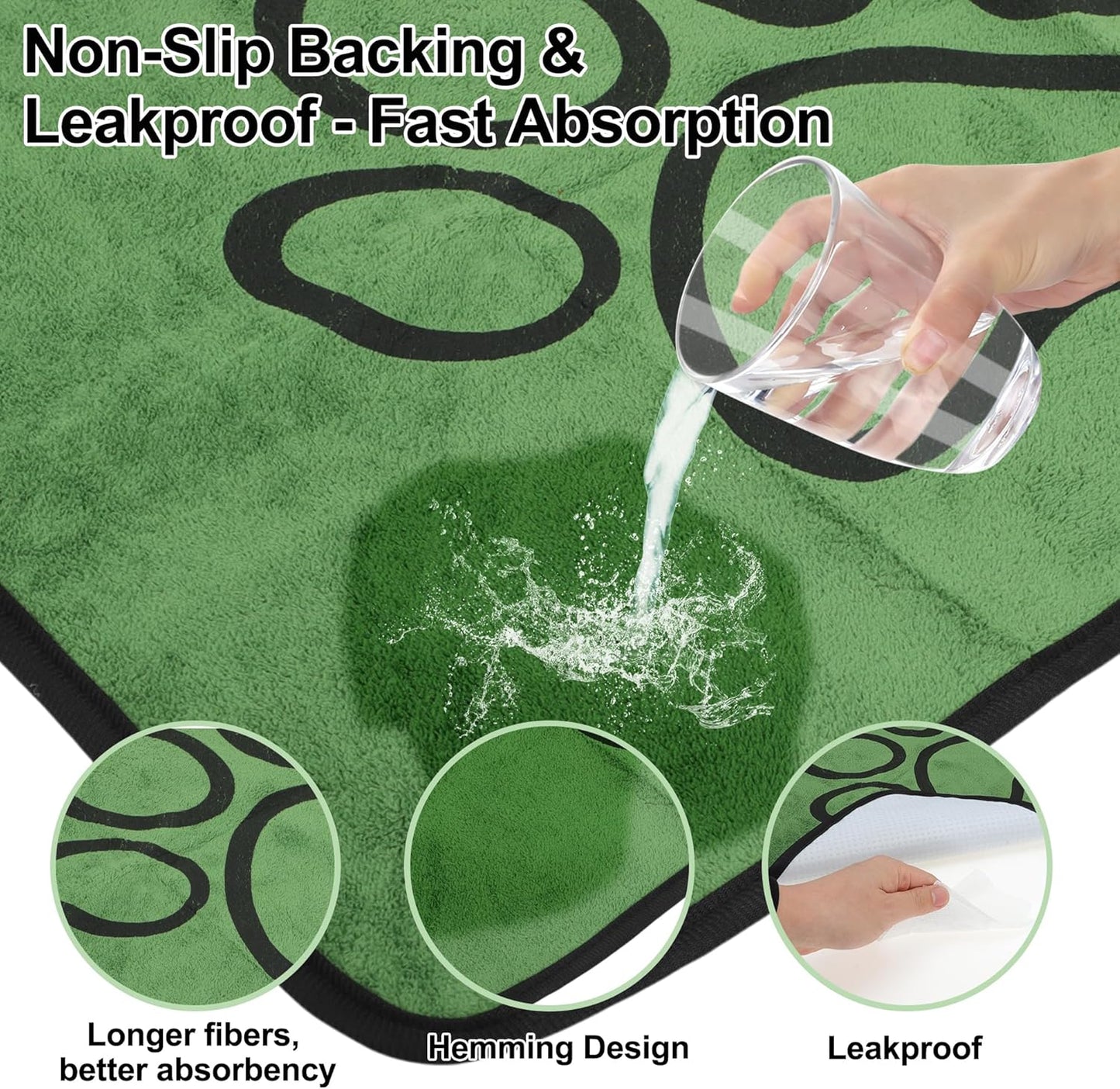 Grass Pad for Dogs Potty, Washable Pee Pads for Dogs, Absorbent Reusable Puppy Pads for Potty Training Floor Couch Bed and Crate, 18"x24", Green