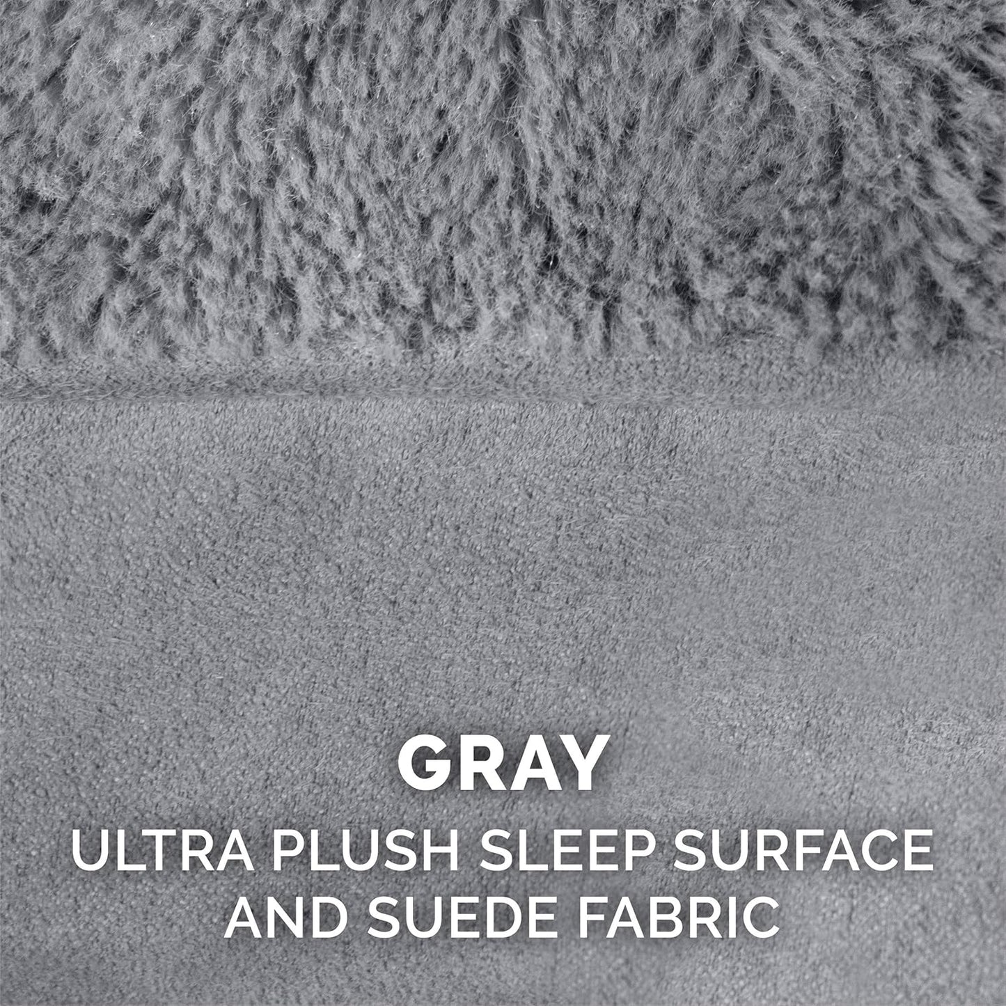 Furhaven Dog Bed Sofa Plush & Suede Sofa - Gray, Large W/Same Size Waterproof Liner