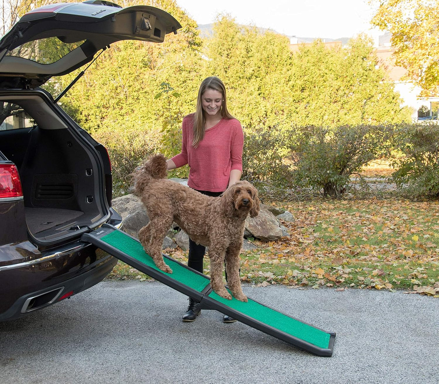 Pet Gear Travel Lite Ramp with supertraX Surface for Maximum Traction, 4 Models to Choose from, 66 in. Long, Supports 150 -200 lbs, Find the Best Fit for Your Pet