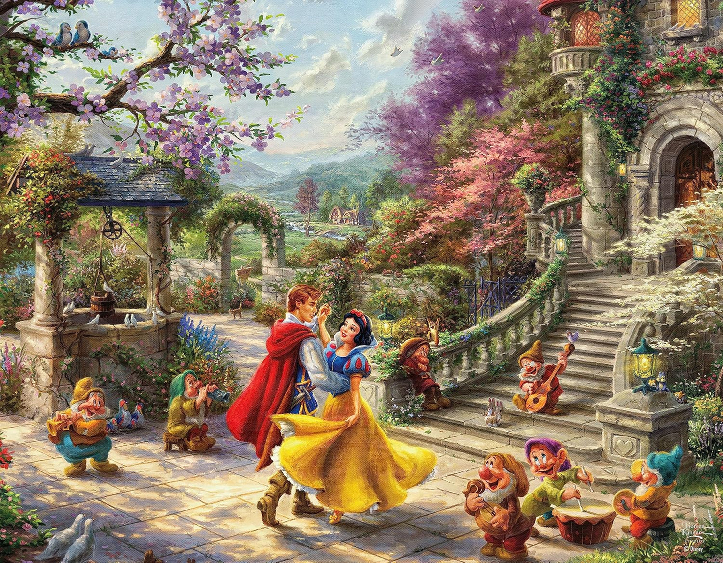 Ceaco - Thomas Kinkade Disney Princess 4 Pack 500 Piece Jigsaw Puzzles Multi Pack for Adults and Teens