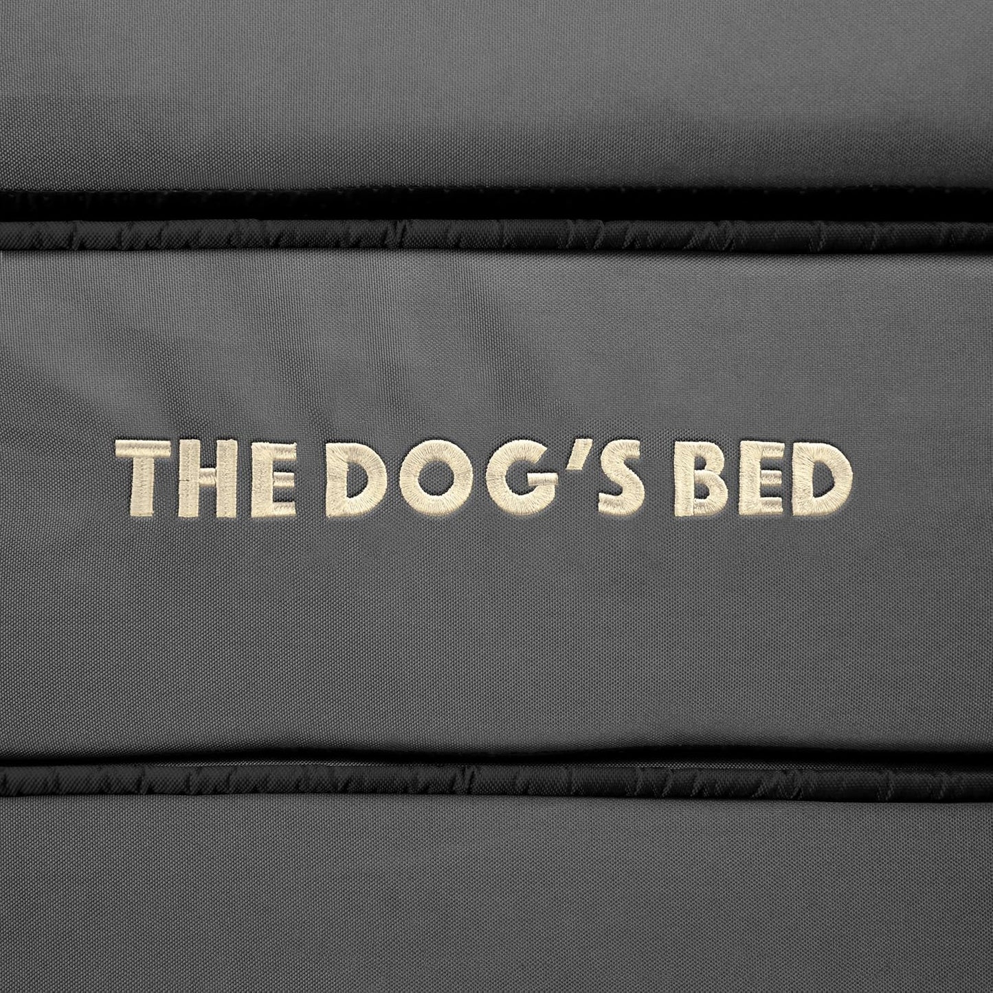 The Dog’s Bed Orthopedic Memory Foam Dog Bed with Headrest, Oxford Fabric,Grey with Black Trim, Medium, 3-Inch