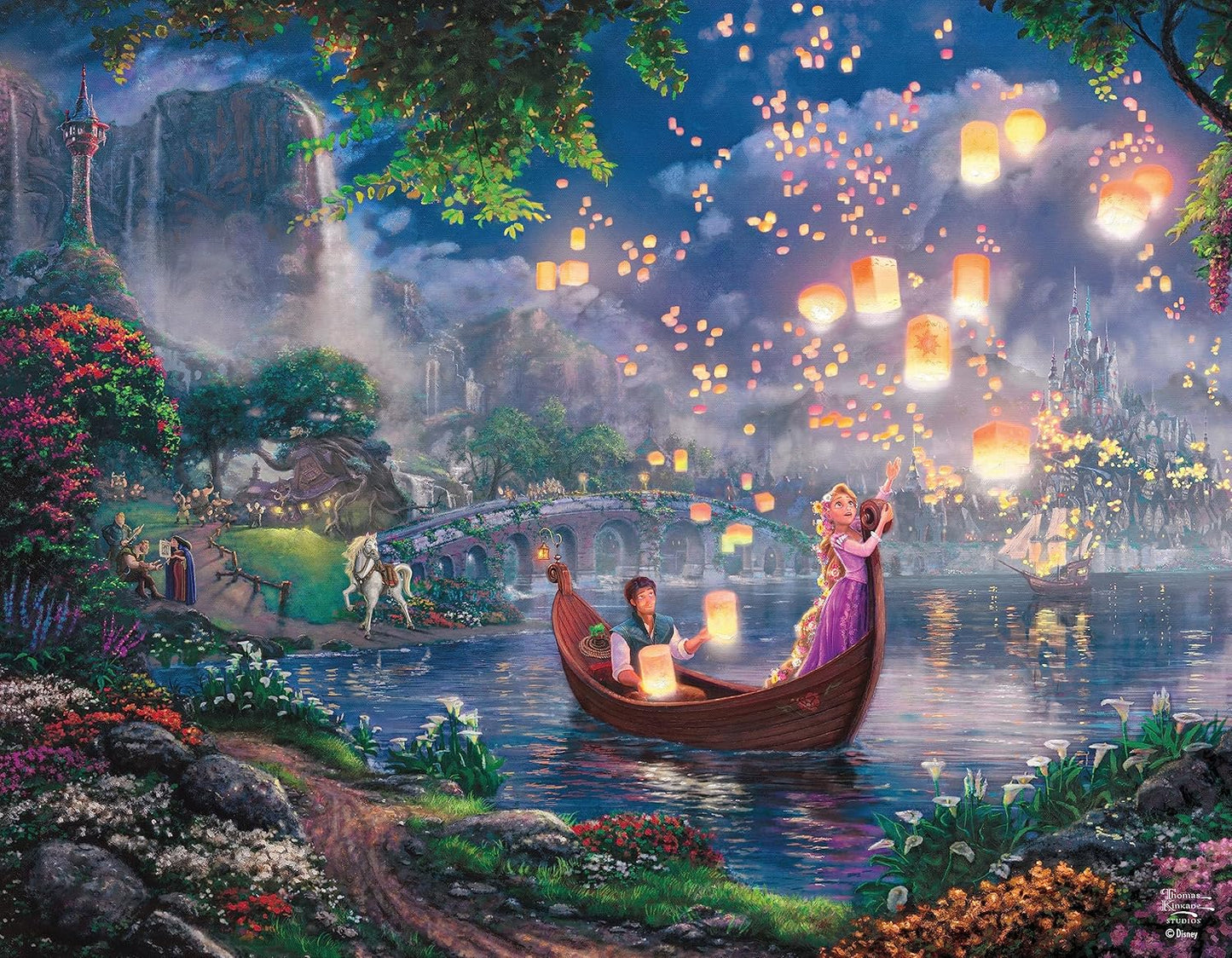 Ceaco - Thomas Kinkade Disney Princess 4 Pack 500 Piece Jigsaw Puzzles Multi Pack for Adults and Teens