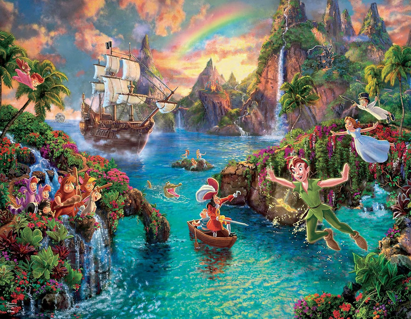 Ceaco - 4 in 1 Multipack - Thomas Kinkade - Disney Dreams Collection - Tangled, Sleeping Beauty, Peter Pan, & Mickey and Minnie - (4) 500 Piece Jigsaw Puzzles, 18 x 14