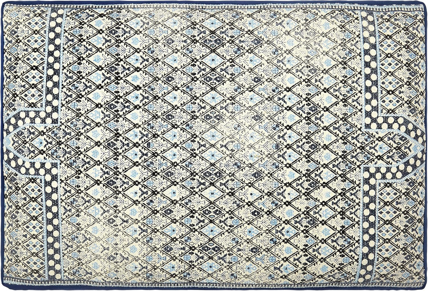 Home Dynamix Trina Trina Turk Austin 보헤미안 반려동물 침대 거싯, 기하학적 블루/그레이/아이보리 61cm x 91.4cm(24인치 x 36인치)