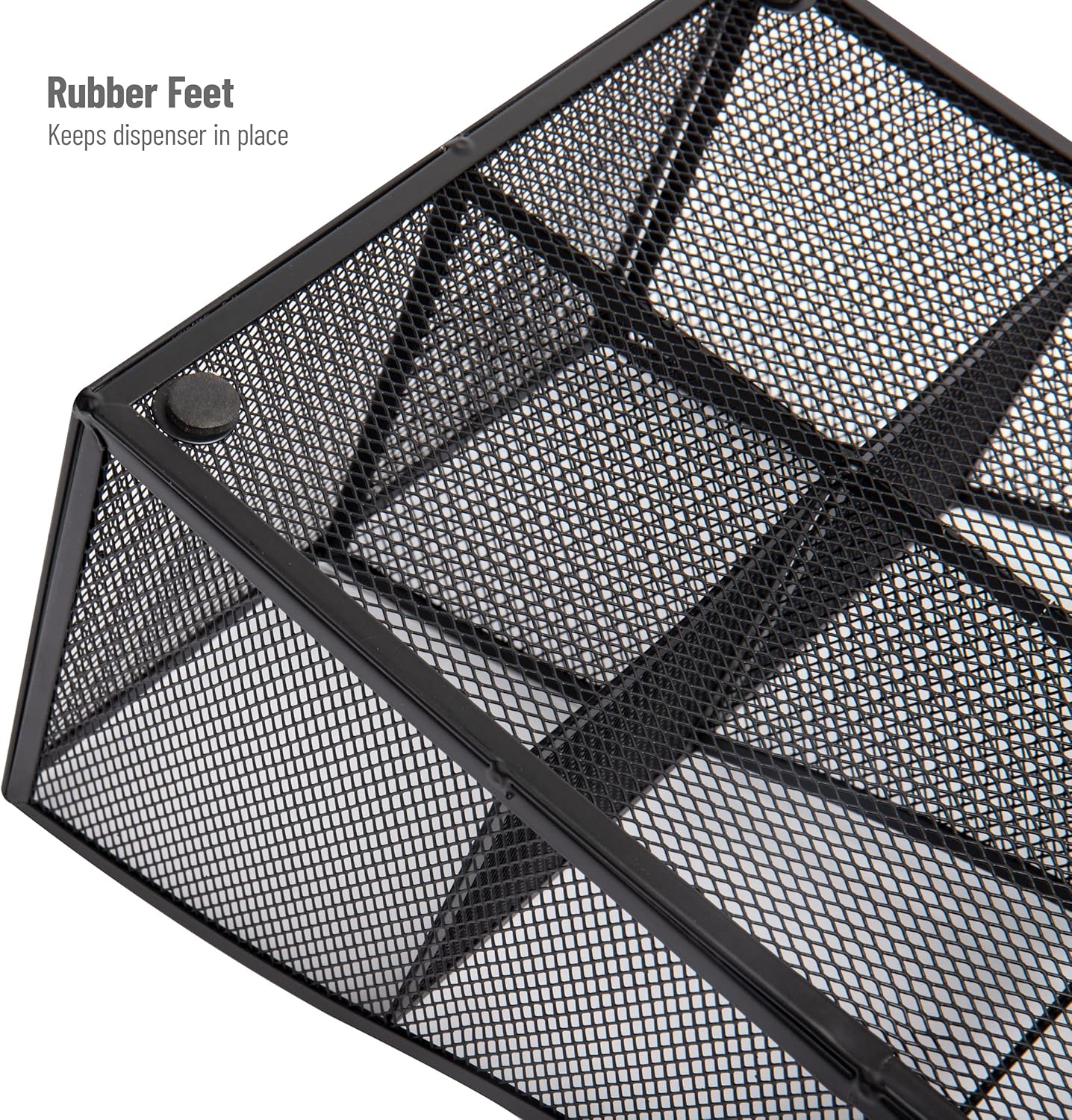 Mind Reader Countertop Organizer, Office Breakroom Supply Caddy for Cups Lids Stirrers and Condiments, Metal Mesh, Black