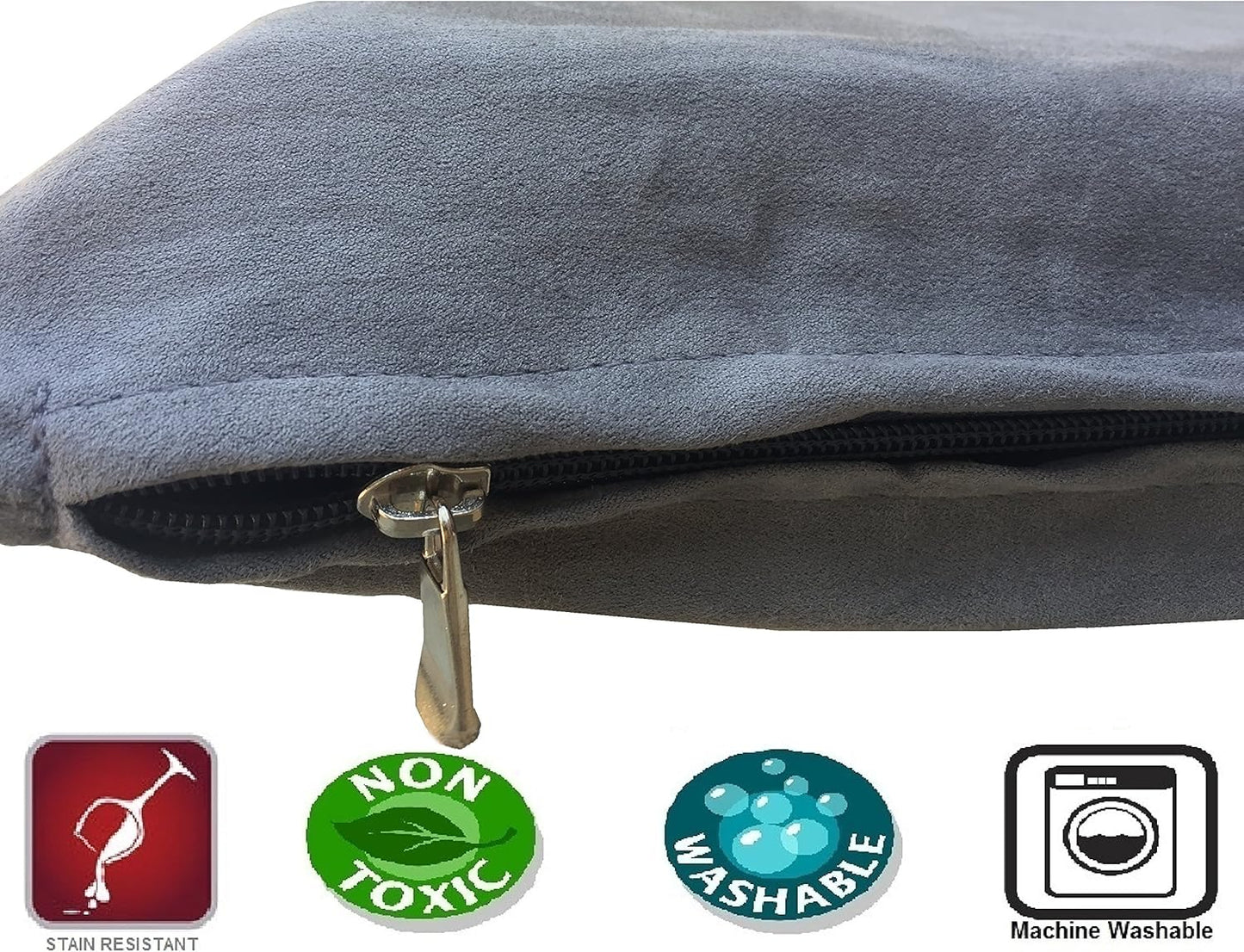 Dogbed4less XL Memory Foam Dog Bed for Medium Large to Large Pet with Waterproof Internal Cover, Microsuede Grey 45X27X3 Inches