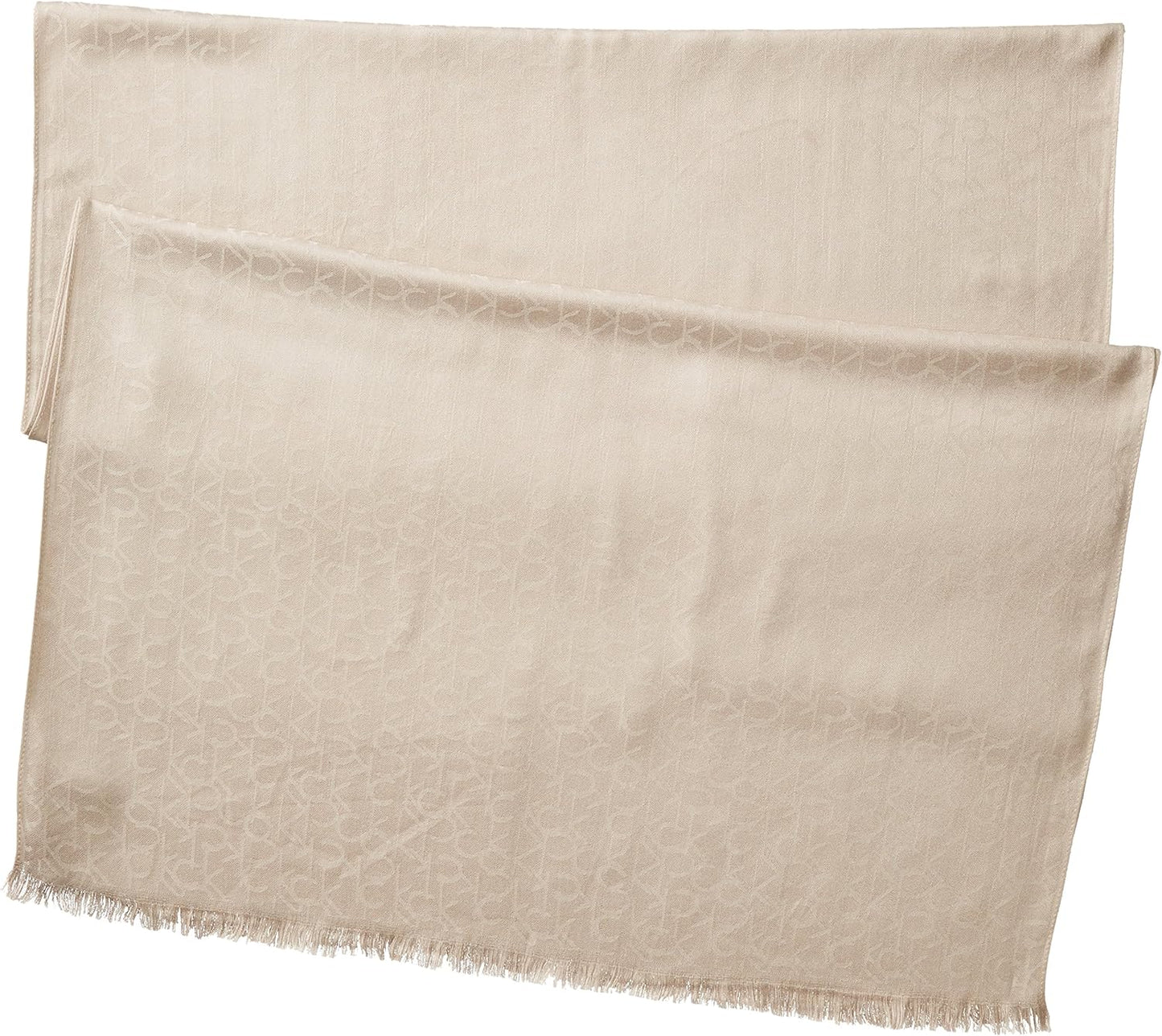 Calvin Klein Lightweight Pashmina Scarf with Tonal Logo Pattern
