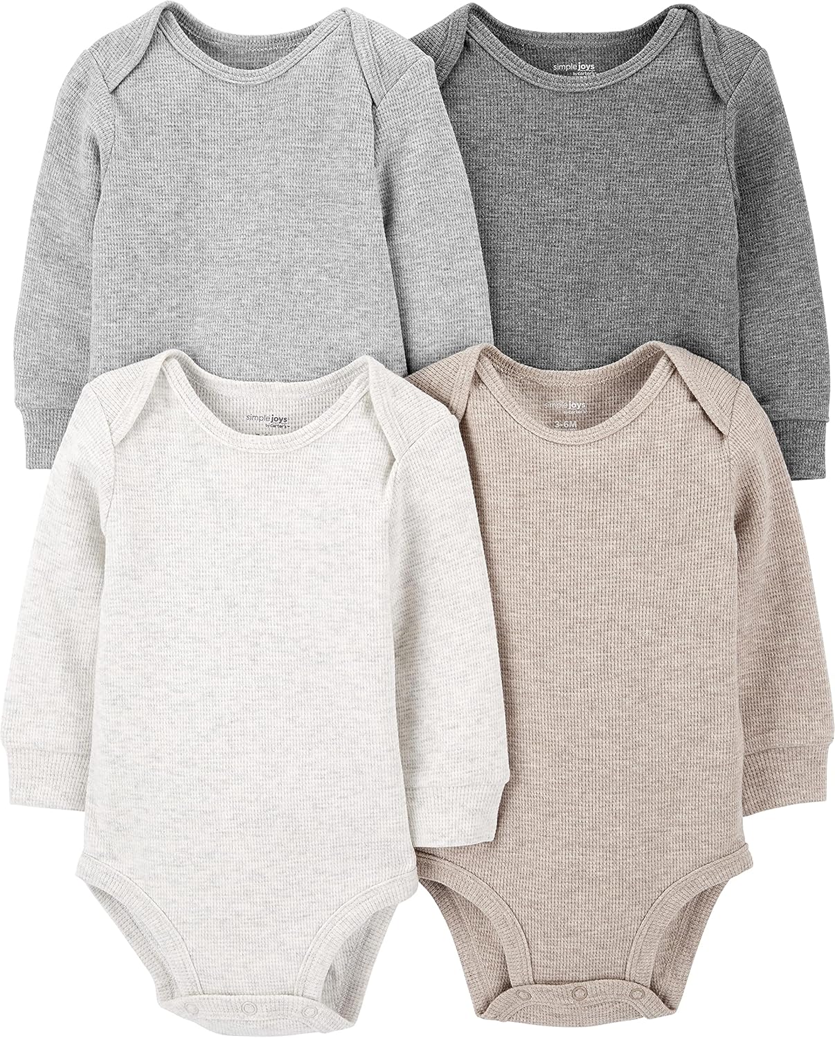 Simple Joys by Carter's Baby 4-pack Soft Thermal Long Sleeve Bodysuits