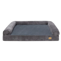 Cozy orthopedic dog bed with raised bolster edges