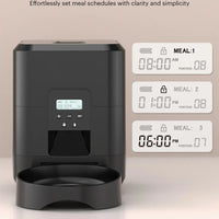 Programmable automatic cat and dog feeder scheduling