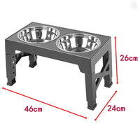 Elevated double bowl feeder for small medium large dogs
