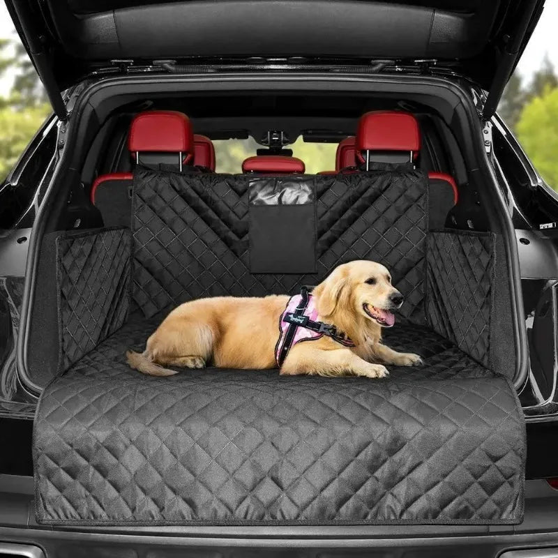 Dog Car Seat Cover for SUV, Waterproof Non-Slip Cargo Liner & Bumper Guard for Large Dogs, Scratch-Proof Quilted Trunk Protector