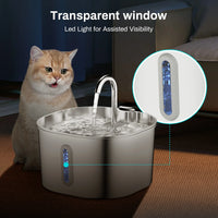 Square stainless steel dog water fountain water-level window