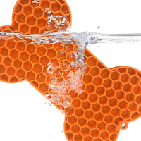 Bone-shaped silicone licking pad for pets