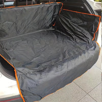 Non-slip quilted dog cargo liner protecting SUV trunk