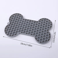 Senior dog licking calming slow feeder mat