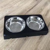 Adjustable height dog food and water stand