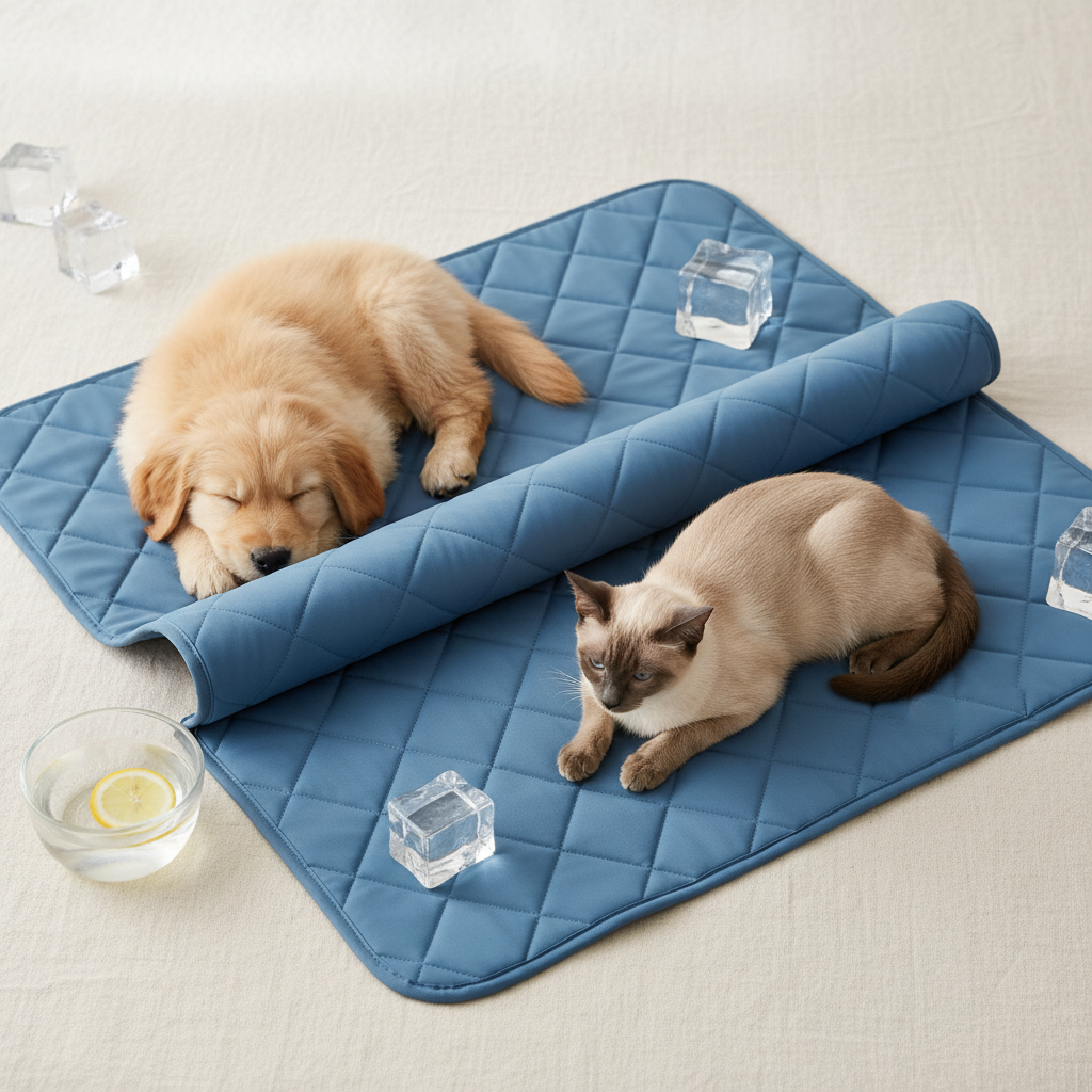 Dog Cooling Mat Pet Ice Pad Summer Dog Bed for Dogs Cats Pet — lifestyle