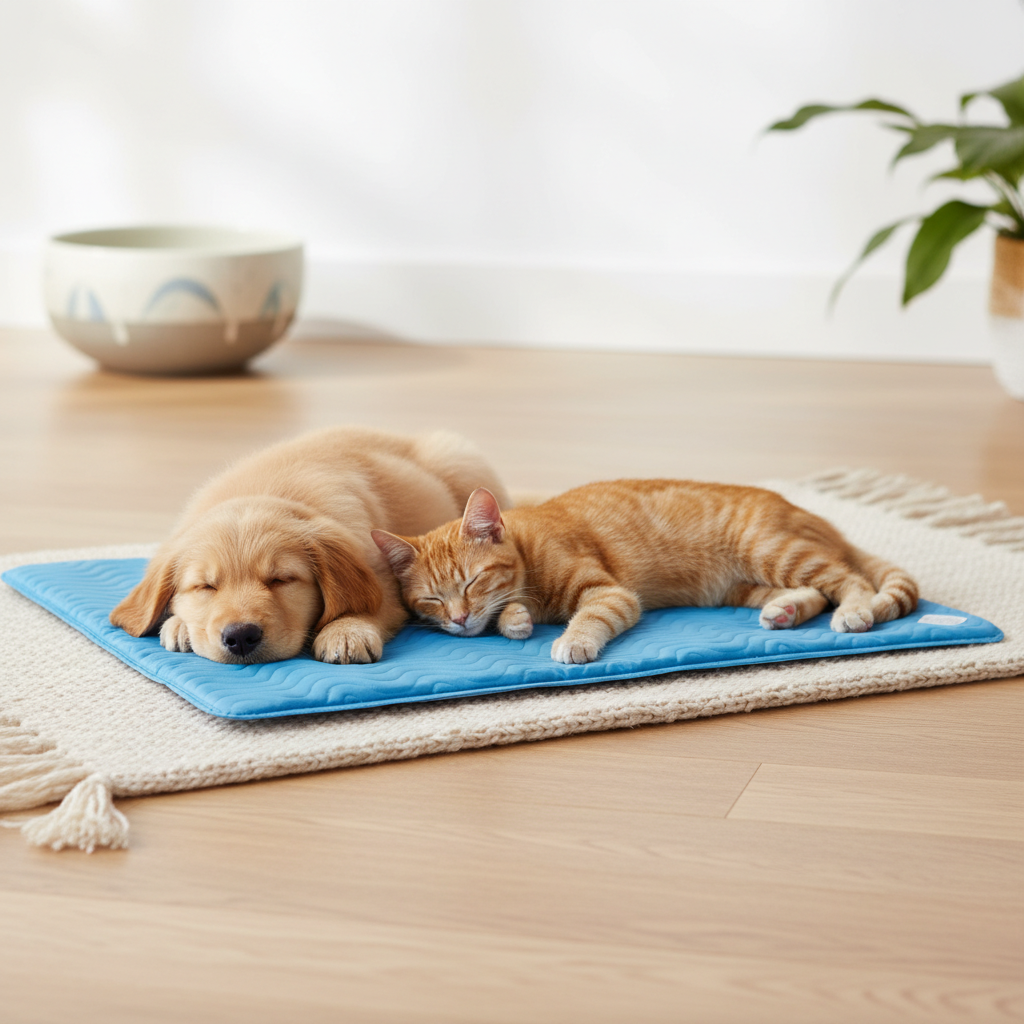 Dog Cooling Mat Pet Ice Pad Summer Dog Bed for Dogs Cats Pet — lifestyle