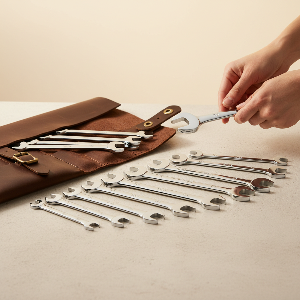 30-Piece Combination Wrench Set - Open End Wrench Set with O — lifestyle