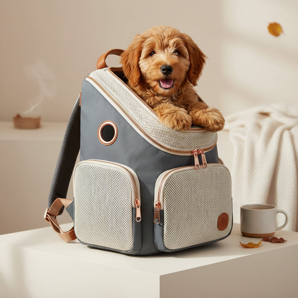 Dog Carrier Backpack for Small Dogs - Breathable Mesh Hiking — lifestyle